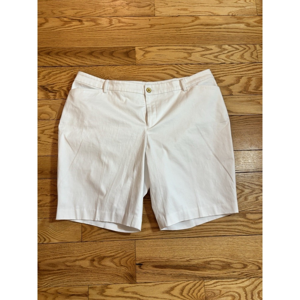 Lauren Ralph Lauren Bermuda Chino Shorts White Cotton Comfort-Womens Sz 16